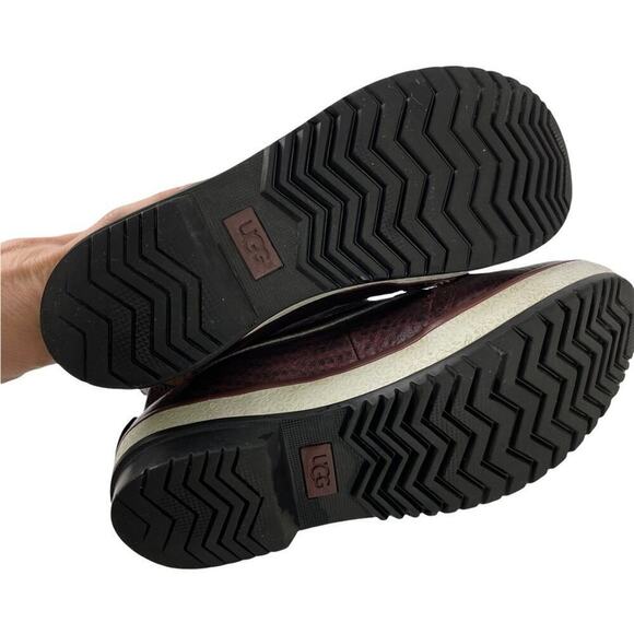 UGG Plaid Marrais Double Buckle Waterproof Lined Leather Upper Boots Womens 7 - Picture 12 of 16